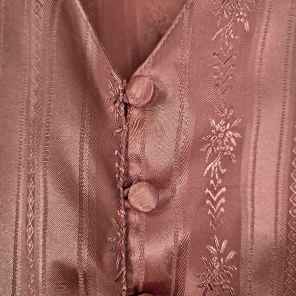 VTG Victoria's Secret Gold Label Cropped Top S Pink Coral Button Front Flare Slv - Picture 6 of 12